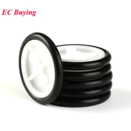 20pcs/1pc Small Smart Car Tire Chassis Plastic Robot Rubber Chassis Wheel for Single Chip Microcomputer Toy Car Tires