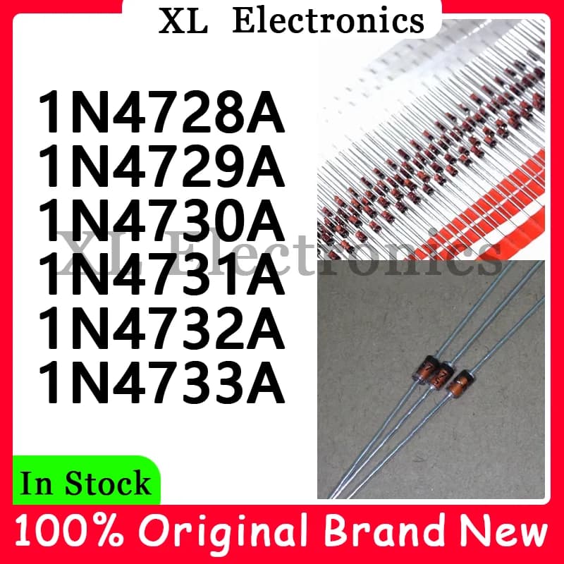 50Pcs/lot 1N4728A 1N4729A 1N4730A 1N4731A 1N4732A 1N4733A New Original
