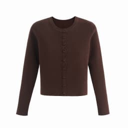 AP AW26 Women Wavy Edge Cardigan Elegant Style Single Breasted