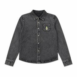 Denim Black Family Matching Set Long Sleeve Children's Clothing - Girl Dress Boys Casual Shirt Baby Rompers with Logo Embroidery