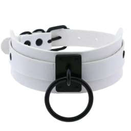 Harajuku Gothic Night club Saloon Wild Rock and roll Exaggerate Different Cortex Black ring Hanging rings Choker Collar O-shape