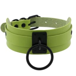 Harajuku Gothic Night club Saloon Wild Rock and roll Exaggerate Different Cortex Black ring Hanging rings Choker Collar O-shape