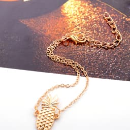 Bohemia 3D Pineapple Anklet Chain Hollow Gold Foot Chain Women Ankle Bracelet Lightweight Beach Style Women Anklet Bracelet