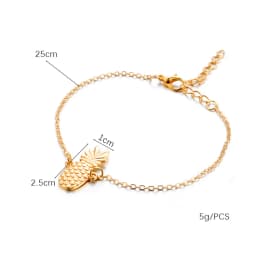 Bohemia 3D Pineapple Anklet Chain Hollow Gold Foot Chain Women Ankle Bracelet Lightweight Beach Style Women Anklet Bracelet