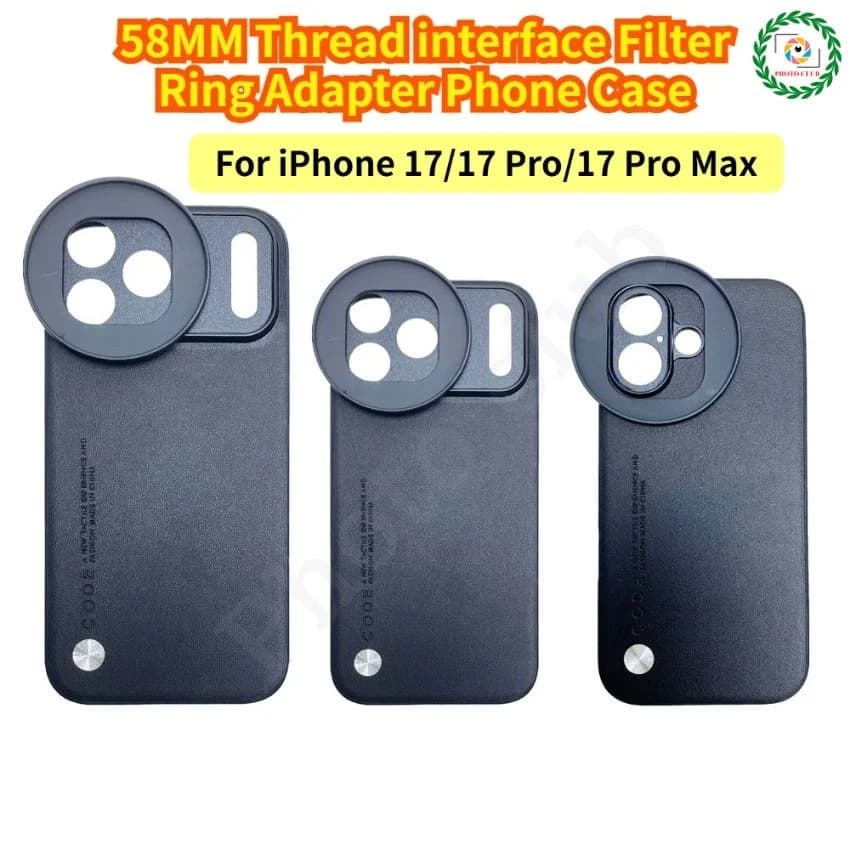For iPhone 17 Pro Max 58MM Thread Interface Filter Ring Adapter Phone Case Filter Phone Case For iPhone 17/17 Pro CPL UV Filter