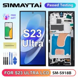 TFT Display For Samsung Galaxy S23 Ultra 5G S918B S918B/DS Display Touch Screen Digitizer with Frame for Samsung S23 Ultra