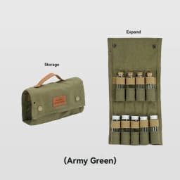 SUNDICK Outdoor Camping Seasoning Bottle Storage Bag, Barbecue Glass Seasoning Bottle Combination Set, Canvas Bag