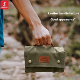 SUNDICK Outdoor Camping Seasoning Bottle Storage Bag, Barbecue Glass Seasoning Bottle Combination Set, Canvas Bag