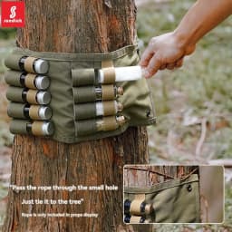 SUNDICK Outdoor Camping Seasoning Bottle Storage Bag, Barbecue Glass Seasoning Bottle Combination Set, Canvas Bag