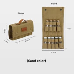SUNDICK Outdoor Camping Seasoning Bottle Storage Bag, Barbecue Glass Seasoning Bottle Combination Set, Canvas Bag