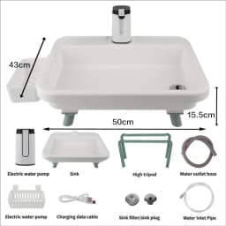 DOTWISE Outdoor Camping Sink Portable Foldable Washbasin With Electric Water Pump Suitable For Camping Travel And Family Use