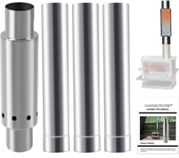 CHANGE MOORE Tent Stove Pipe 3pcs Extension Kit 0.9mm Smokeless Thickened Stainless Steel Chimney Set 2.36in Secondary Burning