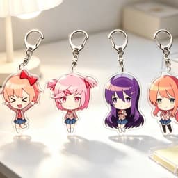 for Popular Game DDLC Yuri Monika Sayori Natsuki Peripheral Acrylic Keychain Q Version Cute Festival Gift Backpack Accessories