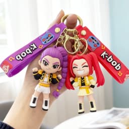 2026 K-pop Idol Group Keychain Rumi Mira Zoey Anime Figure Keyrings PVC Backpack Pendant Birthday Chiritmas Gift Party Favors 키링