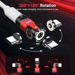 AUFU 1PIN Magnetic Adapter Type C Female to Type C Micro Male Converter For iPhone Samsung Xiaomi 540 Rotate Magnet OTG Adapter