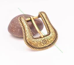 1" Solid Vintage Brass End Bar Pin Buckle 3 Pcs Set Diy Leathercraft Western Flower Rope Engraved Belt Buckle Replacement