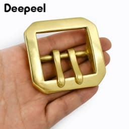 40mm Men Pure Copper Pin Buckle Stainless Steel Waistband Clasp Pants Single/Double Pins Belt Hook DIY Leather Craft Accessories
