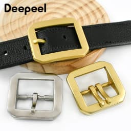 40mm Men Pure Copper Pin Buckle Stainless Steel Waistband Clasp Pants Single/Double Pins Belt Hook DIY Leather Craft Accessories