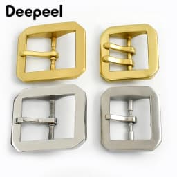 40mm Men Pure Copper Pin Buckle Stainless Steel Waistband Clasp Pants Single/Double Pins Belt Hook DIY Leather Craft Accessories