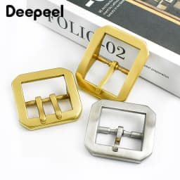 40mm Men Pure Copper Pin Buckle Stainless Steel Waistband Clasp Pants Single/Double Pins Belt Hook DIY Leather Craft Accessories