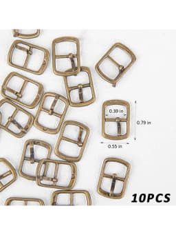 10PCS Fashion Metal Single Prong Pin Buckles Adjustable Roller Slide Hardware for Shoes Bags Leather Belts Multi-Purpose Roller