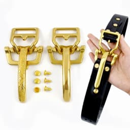 1Set 40mm Belt Buckle Solid Brass Man Belts Buckles Copper Cavalry Waistband Head for 38mm DIY Leather Crafts Accessories