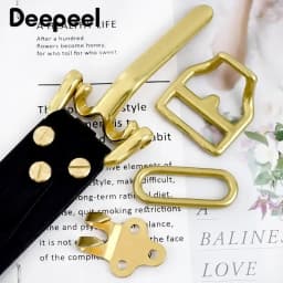 1Set 40mm Belt Buckle Solid Brass Man Belts Buckles Copper Cavalry Waistband Head for 38mm DIY Leather Crafts Accessories