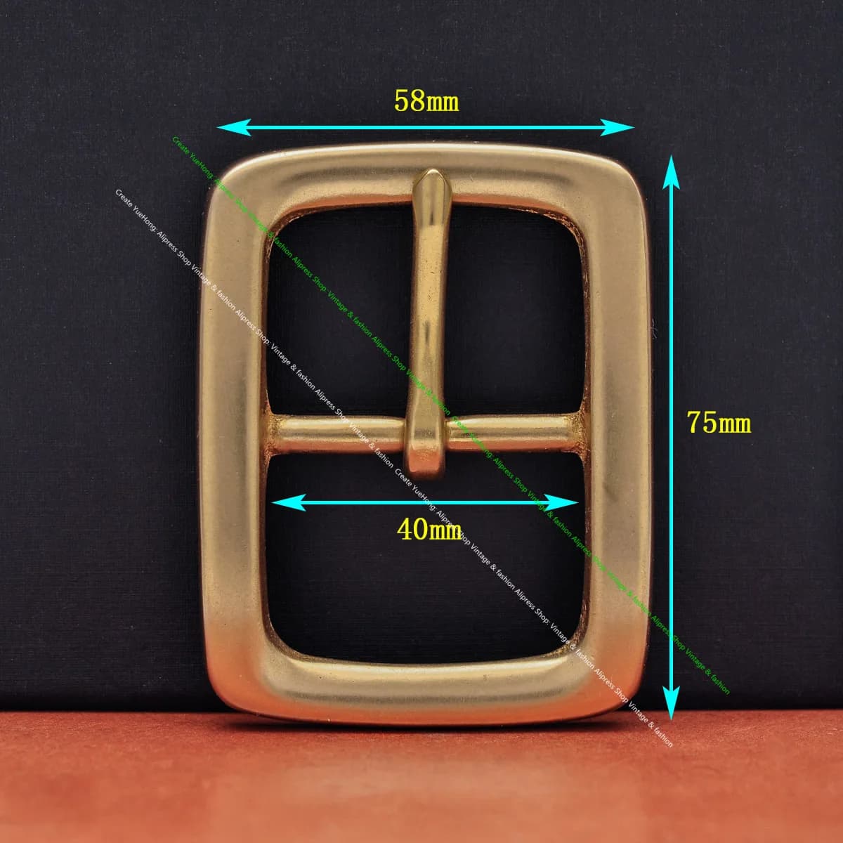 96g Heavy Leather Craft Solid Brass Buckle Center Bar Buckle Mens' Belt Buckle 40mm Accessories For Leather Metal Buckle