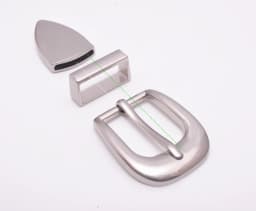 1 inch Silver Texas Southwest Cowboy Rodeo Single Prong End Bar Belt Buckle Loop and Tip Three Piece Set Leathercraft Buckle