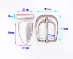 1 inch Silver Texas Southwest Cowboy Rodeo Single Prong End Bar Belt Buckle Loop and Tip Three Piece Set Leathercraft Buckle
