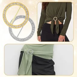 4Pcs Rhinestones T Shirt Clips Fashion Rhinestone Scarf Clip Rings Elegant Scarves Waist Buckles for Clothing Neckerchief Shawl