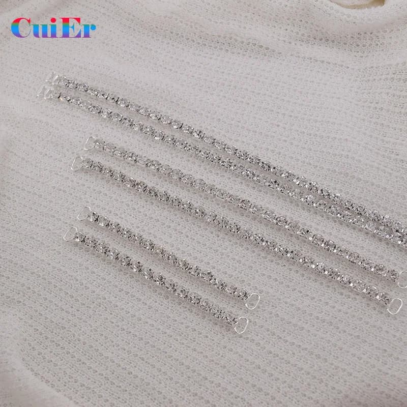 CuiEr 2pcs/lot DIY SS28 Rhinestone Crystal Bikini Women Beachwear Connectors Buckles Chain Clothing Decoration Buckle