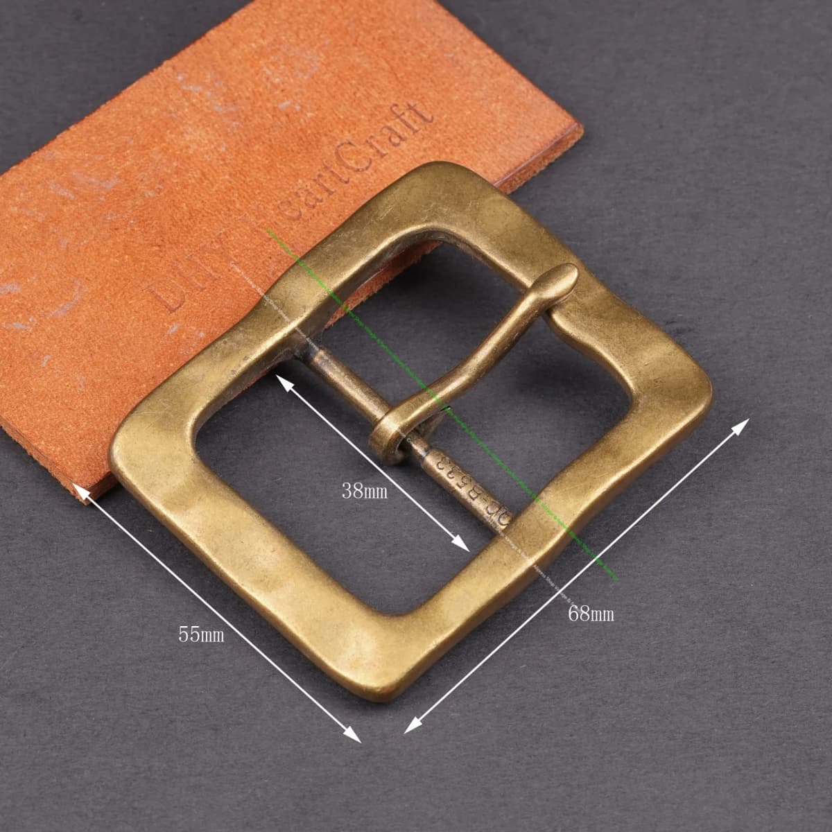 Quality Sturdy Antique Brass Heavy Duty Single Prong Belt Buckle Leathercraft Square Center Bra Jeans Belt Buckle Fit 38mm