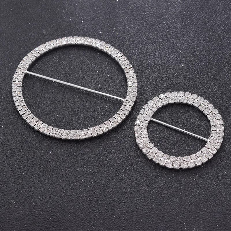 CUIER 1piece 48mm 75mm Round Full Rhinestone Crystal Buckle for Cloths Shoes Belt Appliques for DIY Accessories Clear