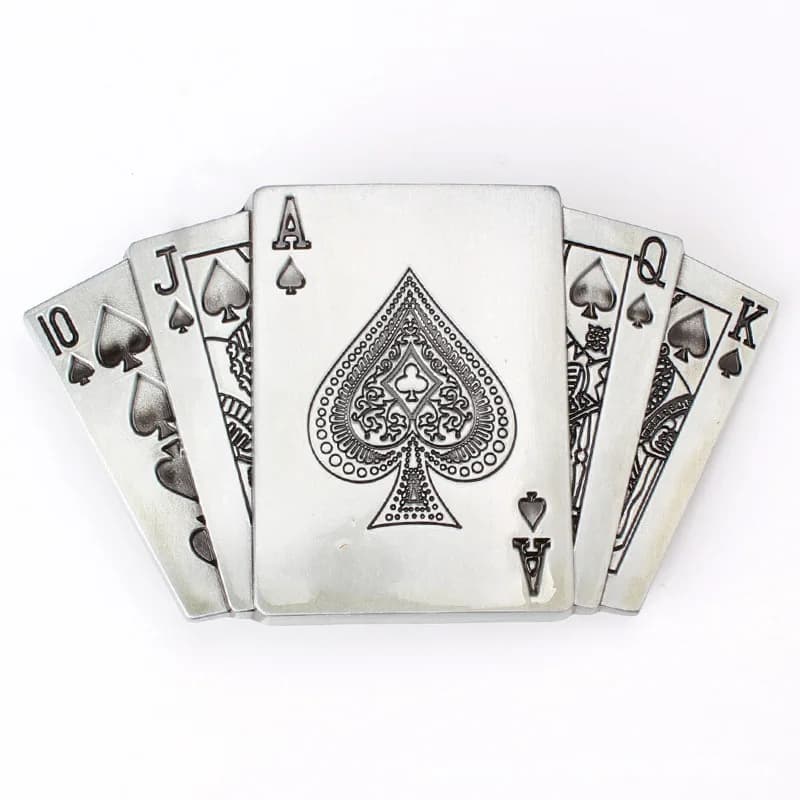Flush Straight Poker Belt Buckle Royal Punk Style Rock Music Clothing Accessories