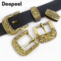 Deepeel 40mm Pure Brass Belt Head Men's Copper Vintage Dragon Belts Pin Buckle for 36-38mm Waistband Leather Crafts Accessories