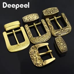 Deepeel 40mm Pure Brass Belt Head Men's Copper Vintage Dragon Belts Pin Buckle for 36-38mm Waistband Leather Crafts Accessories