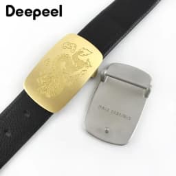 Deepeel 39mm Stainless Steel Belt Buckle Gold Silver Metal Cowboy Waistband Head for Men Pants Belts Leather Craft Accessories
