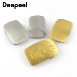 Deepeel 39mm Stainless Steel Belt Buckle Gold Silver Metal Cowboy Waistband Head for Men Pants Belts Leather Craft Accessories