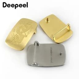 Deepeel 39mm Stainless Steel Belt Buckle Gold Silver Metal Cowboy Waistband Head for Men Pants Belts Leather Craft Accessories
