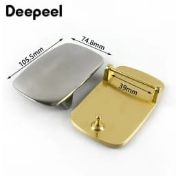 Deepeel 39mm Stainless Steel Belt Buckle Gold Silver Metal Cowboy Waistband Head for Men Pants Belts Leather Craft Accessories