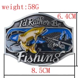 Fishing Belt Buckle I'd Rather Be Fishing Outdoor Leisure