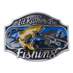 Fishing Belt Buckle I'd Rather Be Fishing Outdoor Leisure