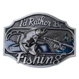 Fishing Belt Buckle I'd Rather Be Fishing Outdoor Leisure