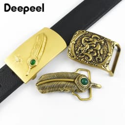 1Pc Deepeel 39/40mm Stainless Steel Pure Brass Belt Buckles for Men's 37-38mm Strap DIY Leather Belts Craft Hardware Accessories