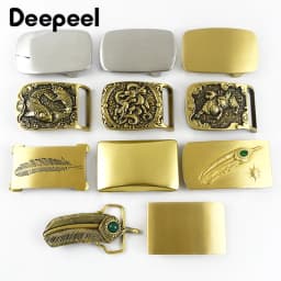 1Pc Deepeel 39/40mm Stainless Steel Pure Brass Belt Buckles for Men's 37-38mm Strap DIY Leather Belts Craft Hardware Accessories