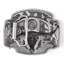 Men Metal Belt Buckle Accessory Western Style Texas Longhorn Cowhide Suitable for 3.8cm Wide Belt Animal Picture Long Star