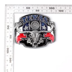 Men Metal Belt Buckle Accessory Western Style Texas Longhorn Cowhide Suitable for 3.8cm Wide Belt Animal Picture Long Star