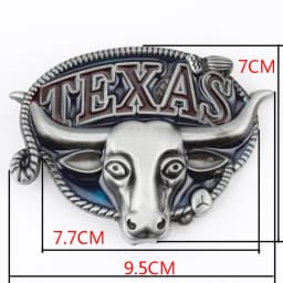 Men Metal Belt Buckle Accessory Western Style Texas Longhorn Cowhide Suitable for 3.8cm Wide Belt Animal Picture Long Star