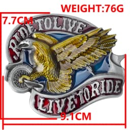 Ride To Live Belt Buckle Live To Ride Colored eagle